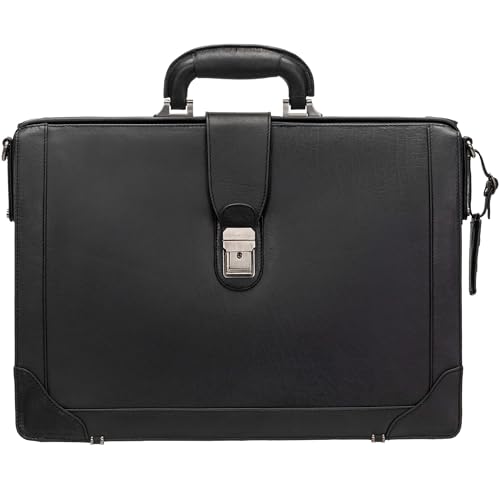Mancini Buffalo Luxurious Litigator Briefcase Pocket for 17.3" Laptop, Blac