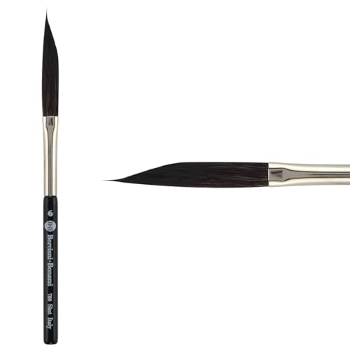 Borciani e Bonazzi Hidro Synthetic Sword Striper Liner Brushes for Fine Lines & Lettering - Sizes 6 - Extra Short Handle, Handcrafted in Italy, Cruelty-Free