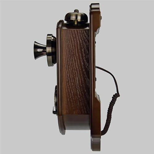 Wall-Mounted Vintage Phone, Retro landline- Corded Phones Wall-Mounted Vintage Phone Telephone with Vintage Rotary Dial and Classic Metal Bell, antique microphone handset Design, for Home Hotel