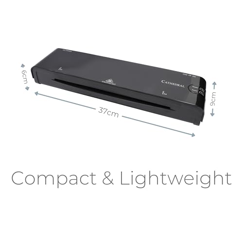 Cathedral Products A4 Laminator - with Fast Warm Up & Jam Release - Black