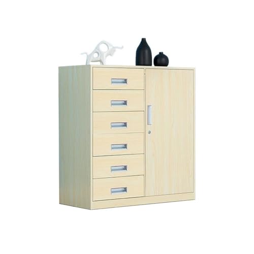6 Drawer Cabinet Filing Cabinet, Multifunctional Storage Cabinet for Home, Metal Data File Organizer, Office File Cabinet Filing Cabinets Office(Beige)