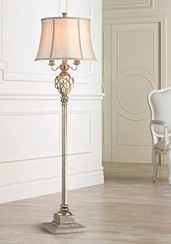 Luke Mercury Glass 4-Light 63 1/2" Tall Floor Lamp with Night Light