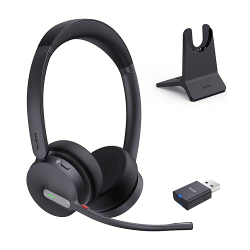 Yealink WH64 Hybrid Wireless Stereo Headset with DECT Dongle for PC & Phone
