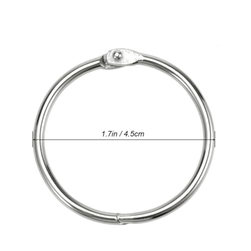 Notebook Rings 60pcs Loose Leaf Binder Rings Keychain Scrapbook Clip Photo File Supplies Silver for Book Binding