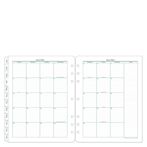 FranklinCovey - Original Planner Refill | Two Page Per Day - Ring-Bound (Monarch, Apr 2026 - Mar 2027)