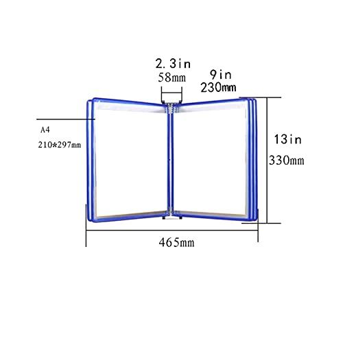 KGDJBGSE Wall Mounted File Folder Holder 10 Pockets A4 Display Organizer for Wall Hanging Metal Device(Unique Colour)