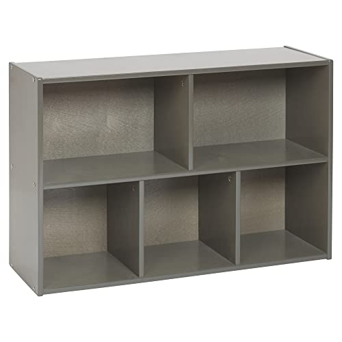 ECR4Kids Streamline 5-Compartment Storage Cabinet, 24in High, Grey Wash