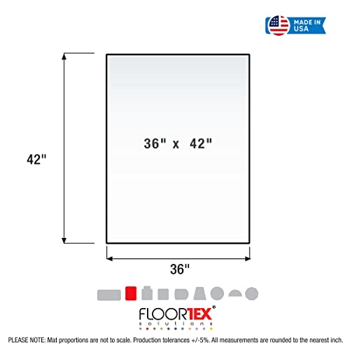 Floortex Glaciermat Carpet & Hard Floor Chair Mat, 36" x 42", Crystal Clear Glass (FC123642EG)