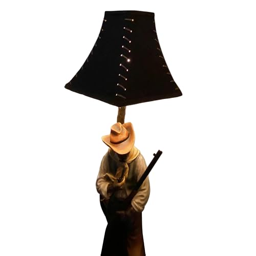 Rivers Edge Products Rustic Cowboy Floor Lamp, 64 Inch Tall, Hand Painted Poly Resin, Rustic Home Decor and Unique Room Decor for Living Room or Bedroom, 100 Watt Bulb, Western Cowboy