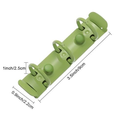 A5 ring binder Ring Binder Mechanism 10pcs 3 Hole Metal Refillable Loose Leaf File Folder Clip Accessory(Green)