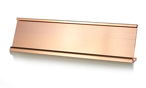 2" x 8" Aluminum Office Desk Nameplate Sign Holder (Rose Gold) 10 Pack