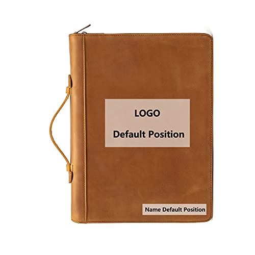 YIWEN Personalized Leather Portfolio 3 Ring Binder for 8.5 x 11 Notepad
