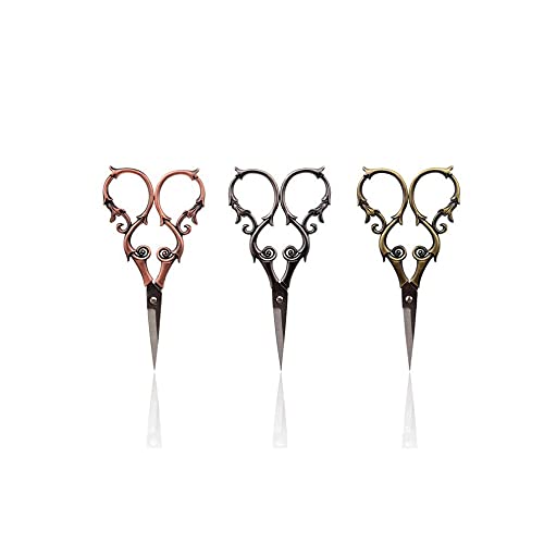 DSWMY Craft Scissors, Retro Style Craft Scissors Antique Stainless Steel Cutter for Embroidery Cross Stitch Sewing and Needlework