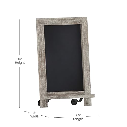 Flash Furniture 9.5x14 Tabletop Magnetic Chalkboard, Weathered, 10-Pack