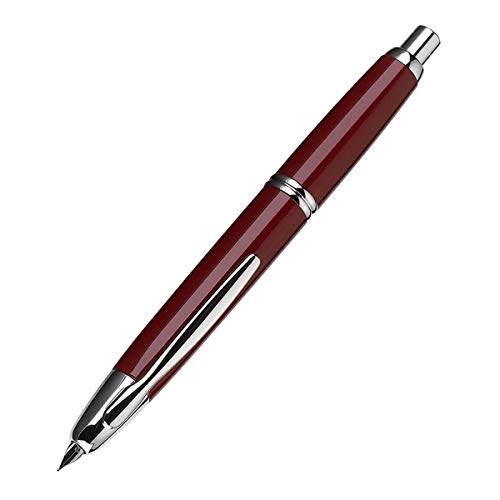 PILOT Vanishing Point Collection Refillable & Retractable Fountain Pen, Red Barrel with Rhodium Accents, Blue Ink, Medium Nib (60244)