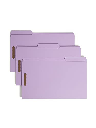 Smead Fastener File Folder, 2 Fasteners, Reinforced 1/3-Cut Tab, Legal Size, Lavender, 50 per Box (17440) (Pack of 1)