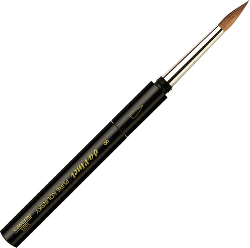 da Vinci Travel Series 1503 Maestro Watercolor Brush, Round Kolinsky Red Sable with Pocket Case Handle, Size 8