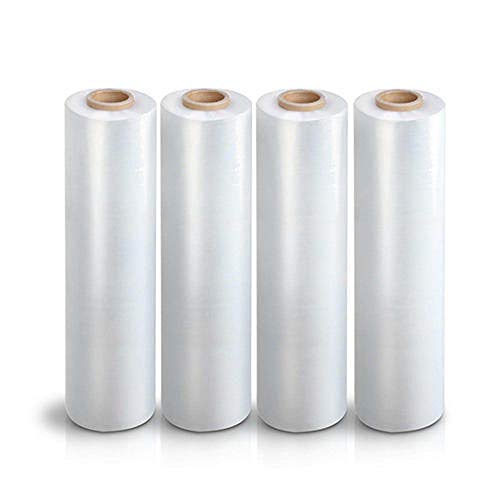 4 Rolls Heavy Duty 18" x 1500 ft 80 Gauge Premium Clear Pallet Wrap Stretch Wrap Shrink Film - Best Quality 40 Lb Per Case Industrial Grade
