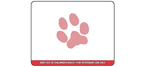 Veterinary Prescription Labels with Paw Print & Warning, 24 Rolls, 2-1/8" x 2-3/4", 400 per roll, (24, Red)