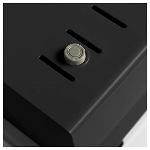 Acrimet 4 x 6 Card File Holder Organizer Box Metal Base Heavy Duty (AZ Index Cards and Divider Included) (Black Color with Clear Crystal Plastic Lid Cover)