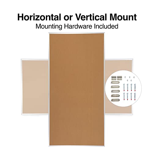 Staples Cork Bulletin Board, Aluminum Frame, 8x4 Ft