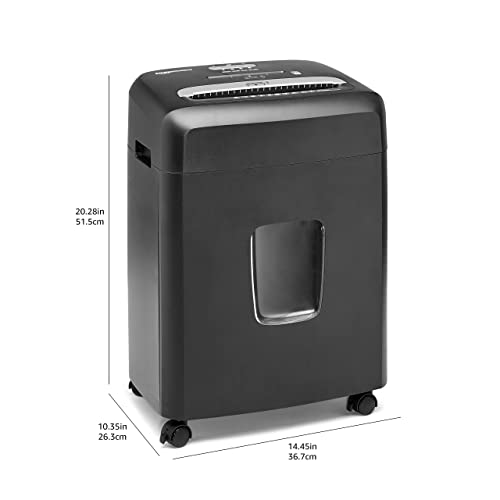 Amazon Basics 12 Sheet High Security Micro Cut Paper, Credit Card and CD Shredder with 6 Gallon Easy Emptying Bin, Casters, Black