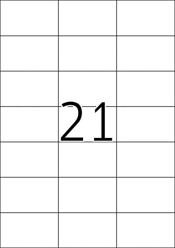 TopStick 8708 Address Mailing Labels, 21 Labels Per A4 Sheet, 70 x 42.3 mm, 21000 Labels, Self Adhesive, Stickers for Laser and Inkjet Printers, White