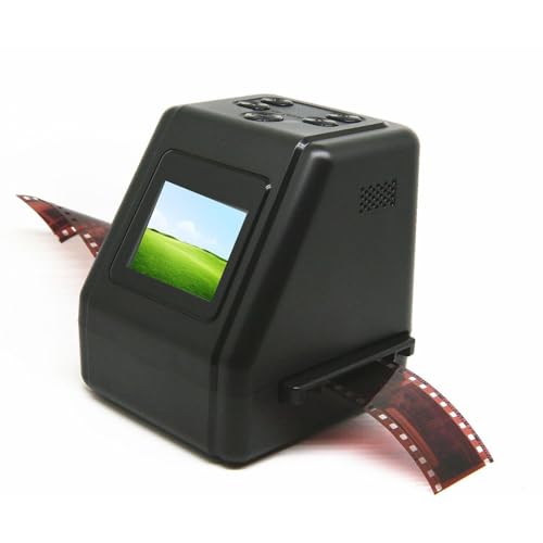 Mini Digital Film and Slide Scanner, Film Negative Scanner, Converts 135, 126, 110, Super 8 Film Negatives Slides to 22 M JPEG Images, Adapters with 2.0 LCD Screen