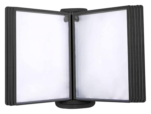 GFSGHZZ Desk Reference Organizer, Desktop Document Holder, 10 Double Sided Display Pockets, Flip Folder, Catalog Rack
