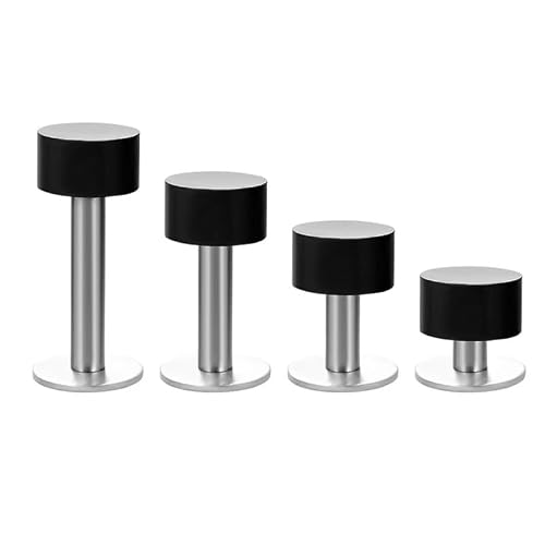 JSEIAJB Stainless Steel Rubber Door Stopper Bathroom Stop Silent Doorstop Wall Mount Bumper Home Protector(60mm high)