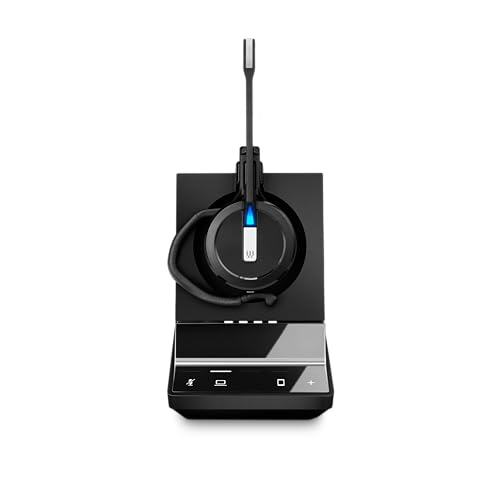 Sennheiser SDW 5013 (506580) - Wireless DECT Headset for PC/Softphone Connection Dual Microphone Ultra Noise Cancelling, Black