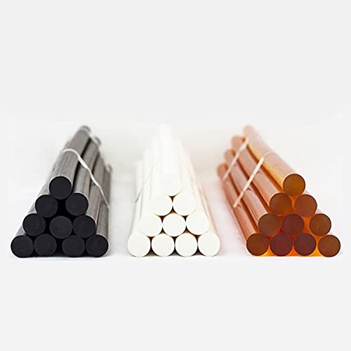 ZTBH Hot Melt Glue Sticks 30 Pcs Polyamide Hot Melt Glue Stick, 150 Degree 11mm Temperature Black White Glue Rod, for Glue Gun Adhesive Glue Melt Glue Stick