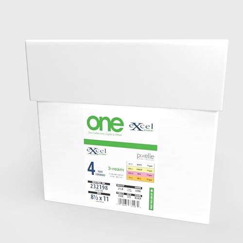 Excel One Carbonless 4-Part Forward Paper (White/Canary/Pink/Gold), 8.5" x 11" (232198) (3 Reams)