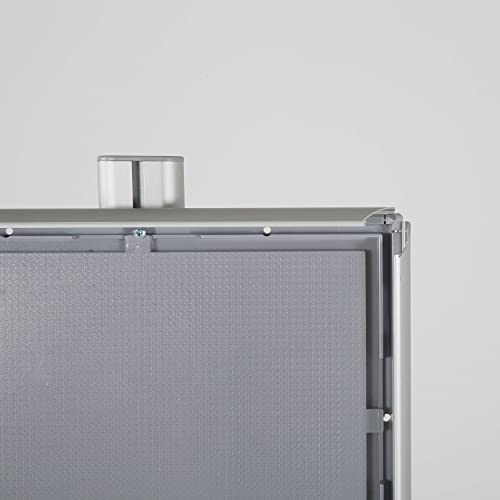 M&T Displays Free Standing Aluminum Display Stand Single Sided Document Brochure Sign Holder Front Loading Portrait Landscape Snap Frame 2x(8.5x11) inch Silver