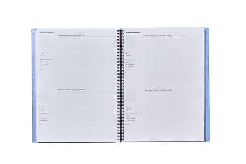 ADDITIO - Triplex Notebook for Teachers | Monthly and Weekly Planning | Assessment | Tutoring | Meetings | Ecological Paper | Size 22.5 x 31 cm | Spanish | Blue