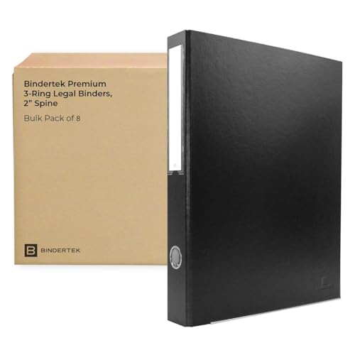 3-Ring Premium Legal Binder for 8.5" x 14" Paper, 8pk - Black, by Bindertek