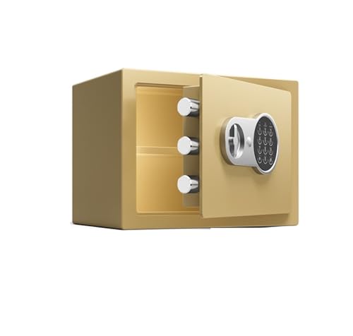 fireproof safe Small Safes Electronic Home Mini Safe Box with Digital Keyboard for Jewelry Cash Passports Home Hotel Office(Gold)