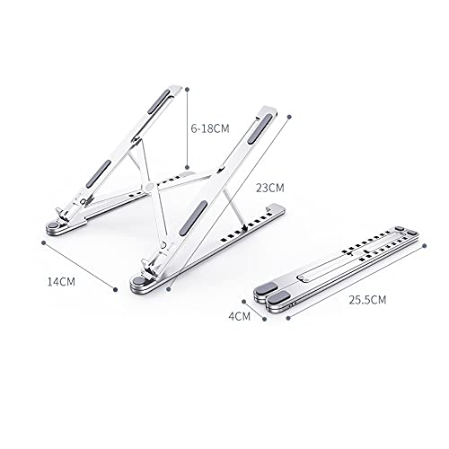 BFKRYP Aluminum Alloy Laptop Holder Stand Adjustable Folding Portable for Notebook Computer Bracket Lifting Cooling Non-Slip