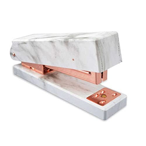PMFNVXUW Elegant Marble Pattern Stapler Heavy Duty Desktop Spring Powered for Home Office Bookbinding Supplies