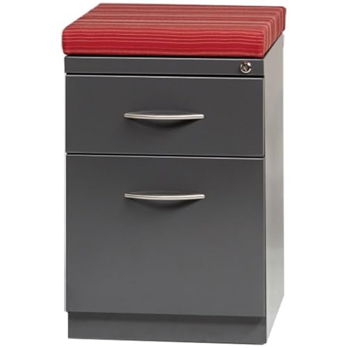 Hirsh 20" D Mobile Pedestal File 2-Drawer Box/File with Arch Pull in Charcoal