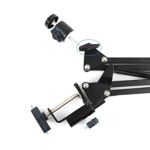 ZTBH Microscope Accessories Kit Microscope Bracket Adjustable Articulating Arm Clamp 50mm Ring Holder C Mount Lens for Tripod Solder Video Camera Folding Stand Microscope Slides