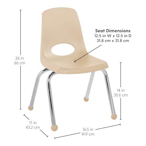 FDP 14" School Stack Chair with Ball Glides, Sand, 11557-SD