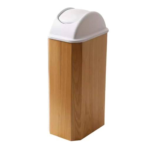 BYBEST Wooden Trash Can Home Commercial Luxury Wastebasket Garbage Container Bin with Lid for Bathroom Kitchen Home Office