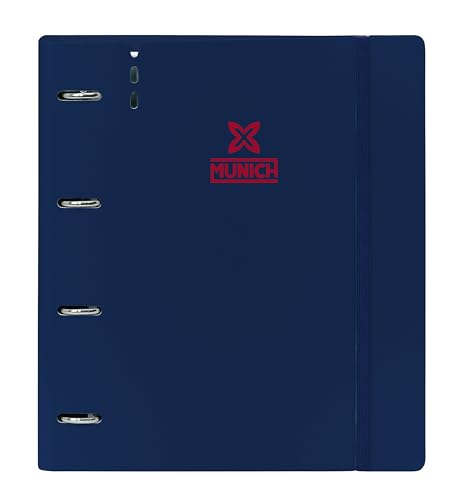 Safta Munich Royal - Carpeblock with 4 Rings of 35 mm, with Refill, with 100 A4 Sheets, Ideal for Children of Different Ages, Comfortable and Versatile, Quality and Resistance, 27 x 4 x 32 cm, Blue,