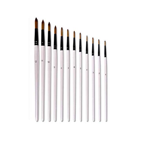 HBJWOV 12Pcs/Set Artist Paint Brush Multi-Function Drawing Art Supplies Watercolor Paint Pen Nylon Hair Oil Painting Brushes(D)