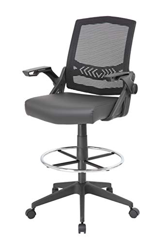 Boss Office Products Drafting Stool with, Black