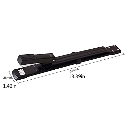 Liudan Stapler Long Reach Stapler Office Stapler Desktop Stapler 20 Sheet Capacity for Brochure or Book Binding Black and White Office Stapler