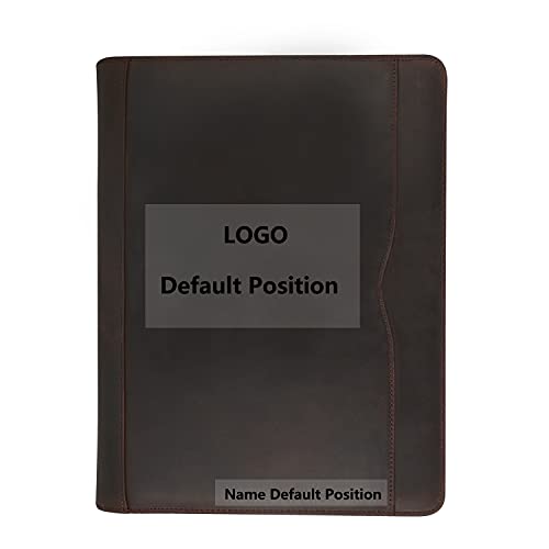 YIWEN Personalized Leather Portfolio 3 Ring Binder with Front Pocket