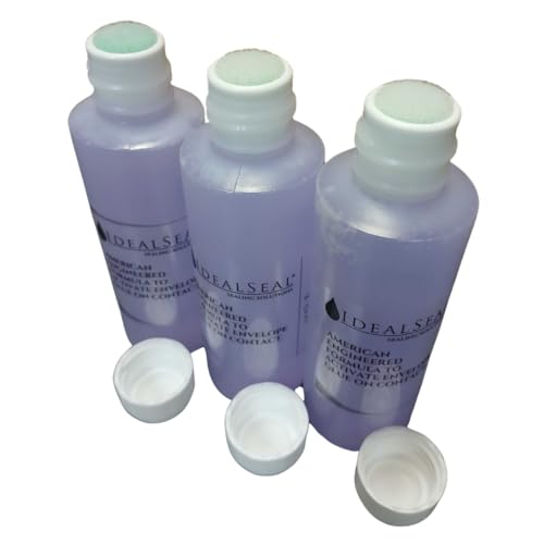 IDEALSEAL Envelope Moistener (120 ML) (3600 Envelpes) E-Z Seal Compatible 4 oz. Dabber Bottle of Sealing Solution PB Sealing Solution 601-7 Postage Stamp Envelope Seal (3 Bottles)