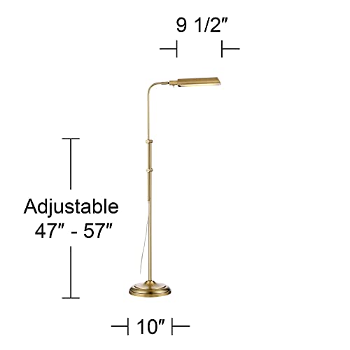 Culver Adjustable Height Aged Brass Pharmacy LED 57" Tall Floor Lamp